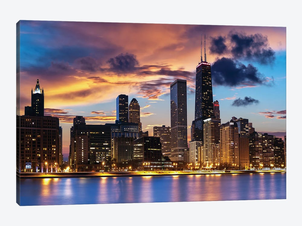 Chicago Skyline by Paul Rommer 1-piece Canvas Print