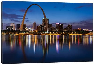 City Of St Louis Skyline Canvas Art Print - The Gateway Arch