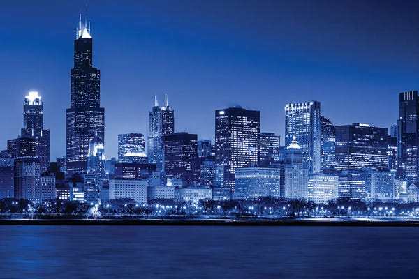 Monochromatic Photography: Chicago Skyline III by Paul Rommer