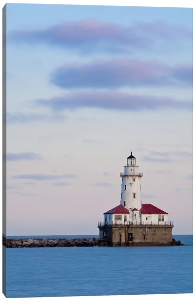 Chicago Harbor Lighthouse Canvas Art Print - Lighthouse Art
