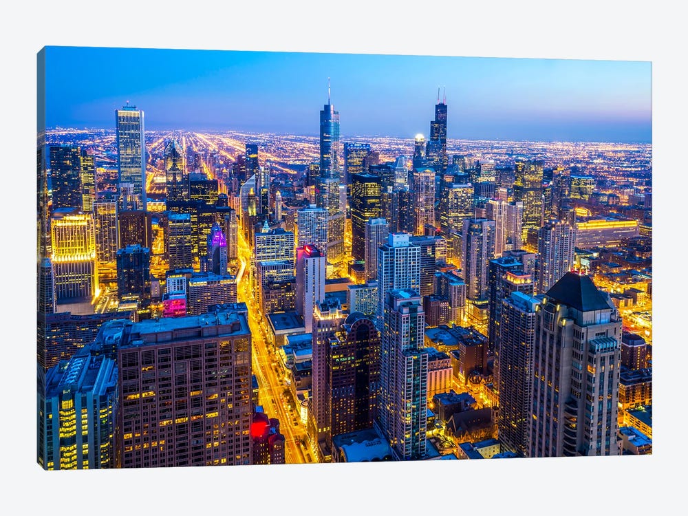 Aerial Chicago City by Paul Rommer 1-piece Canvas Artwork