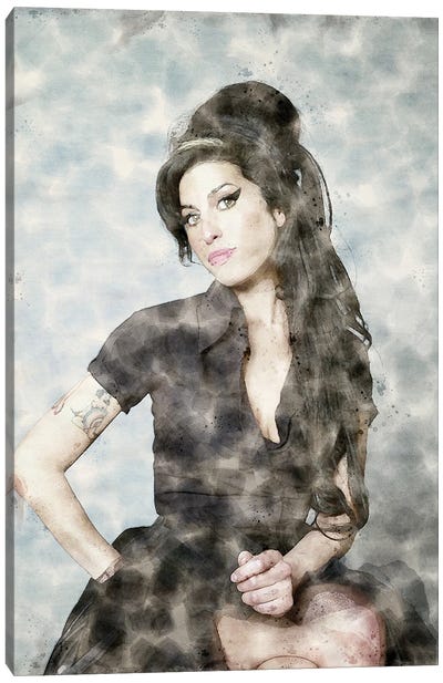 Amy Winehouse II Canvas Art Print - Paul Rommer