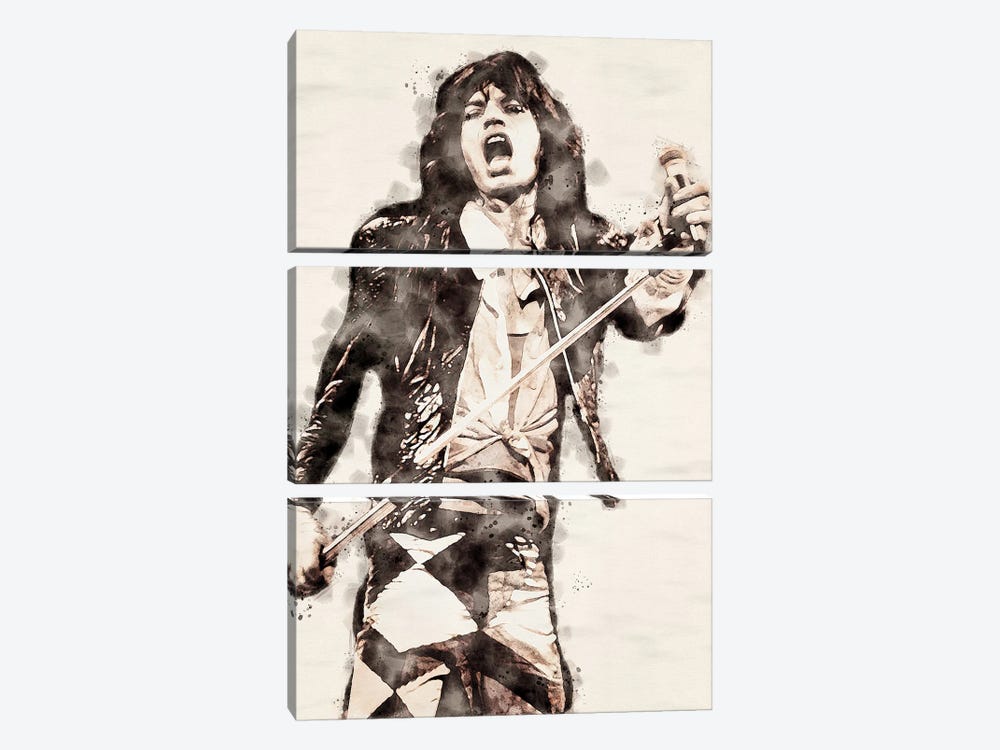 Mick Jagger II by Paul Rommer 3-piece Canvas Print