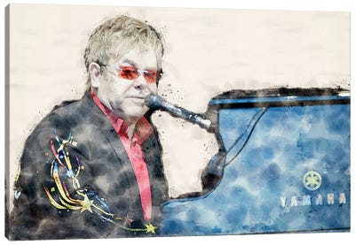 Elton John Canvas Art Print - Paul Rommer