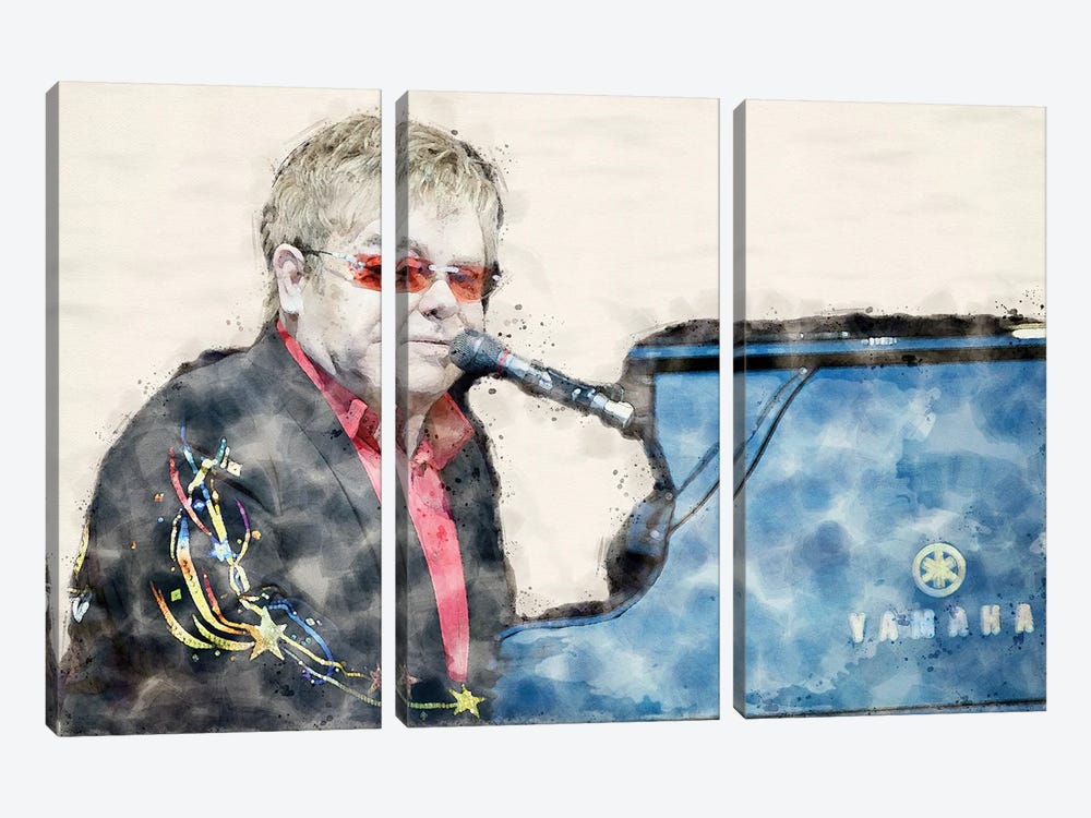 Elton John by Paul Rommer 3-piece Canvas Print