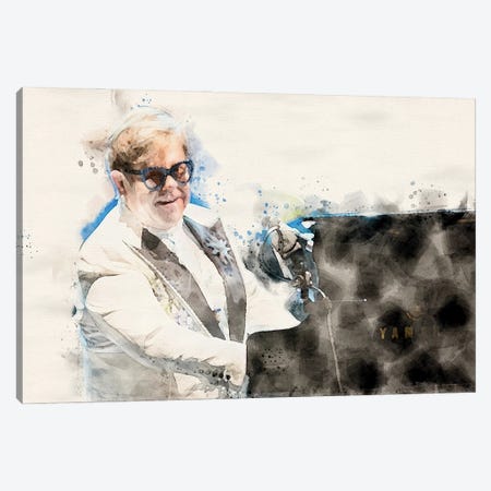 Elton John I Canvas Print #PUR5741} by Paul Rommer Canvas Artwork