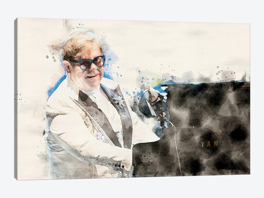 Elton John I by Paul Rommer 1-piece Canvas Art
