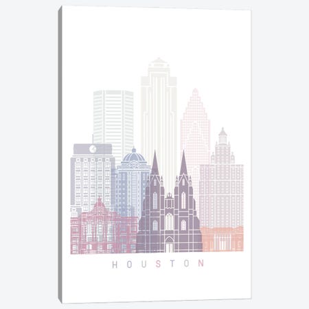 Houston Skyline Poster Pastel Canvas Print #PUR5745} by Paul Rommer Canvas Print