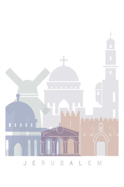Jerusalem Skyline Poster Pastel