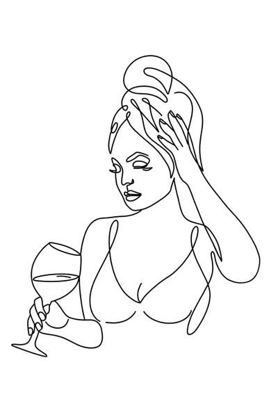 Female Minimalist Bust VI by Paul Rommer multi panel art