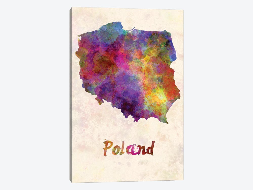 Poland In Watercolor by Paul Rommer 1-piece Canvas Art