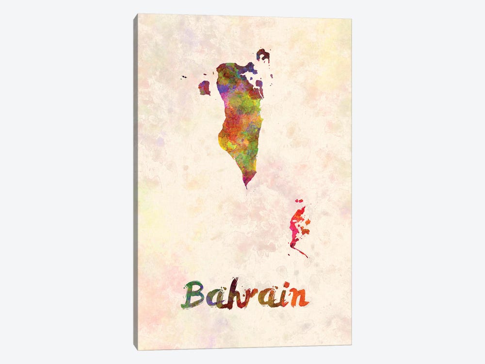 Bahrain In Watercolor by Paul Rommer 1-piece Canvas Art