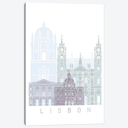 Lisbon II Skyline Poster Pastel Canvas Print #PUR5817} by Paul Rommer Art Print