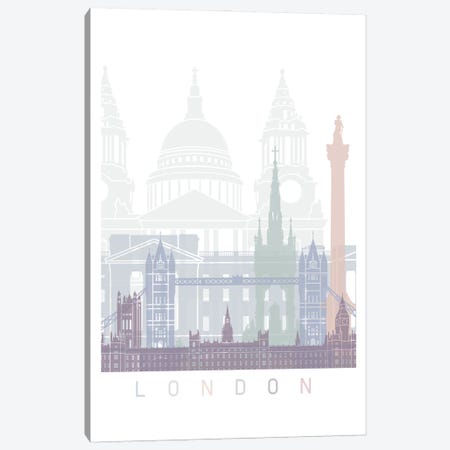 London Skyline Poster Pastel Canvas Print #PUR5820} by Paul Rommer Canvas Art Print