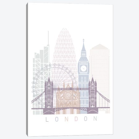 London II Skyline Poster Pastel Canvas Print #PUR5821} by Paul Rommer Canvas Print