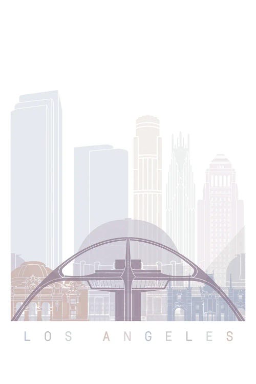 Los Angeles Skyline Poster Pastel