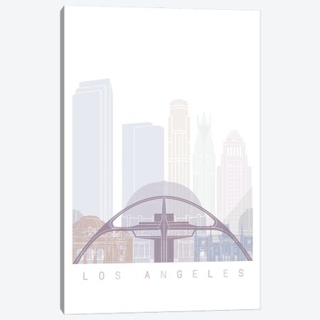 Los Angeles Skyline Poster Pastel Canvas Print #PUR5823} by Paul Rommer Canvas Print