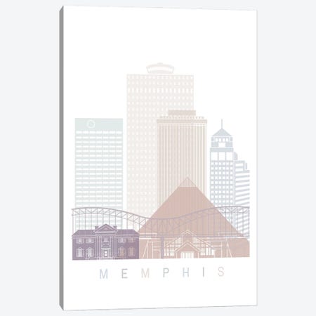 Memphis Skyline Poster Pastel Canvas Print #PUR5839} by Paul Rommer Canvas Art