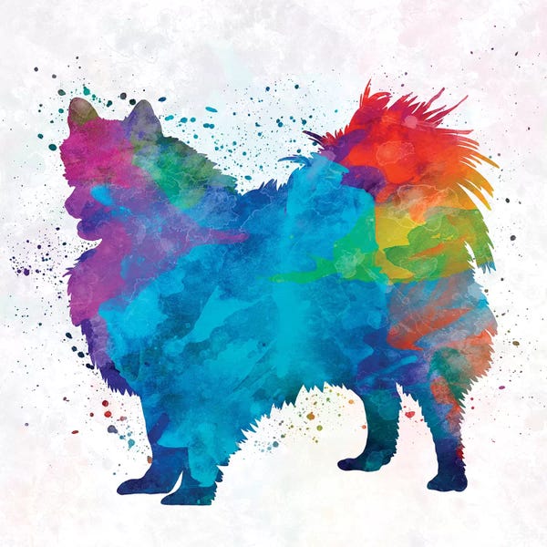 Paul Rommer: Pomeranian In Watercolor by Paul Rommer