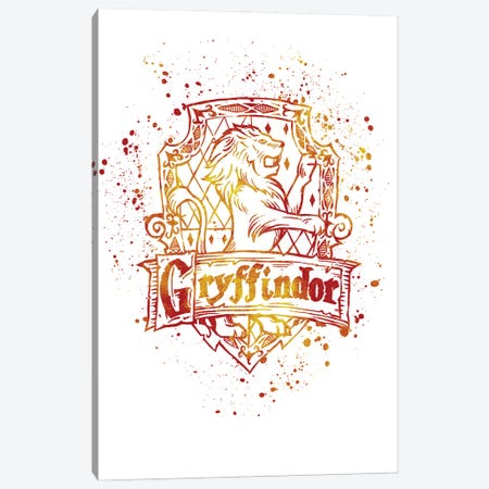 Harry Potter Gryffindor Watercolor Canvas Print #PUR5867} by Paul Rommer Canvas Artwork