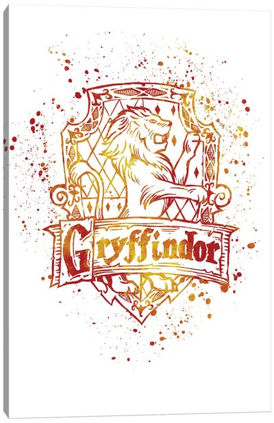 Harry Potter Gryffindor Watercolor Canvas Art Print - Harry Potter