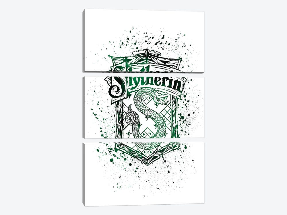 Harry Potter- Slytherin by Paul Rommer 3-piece Canvas Art Print