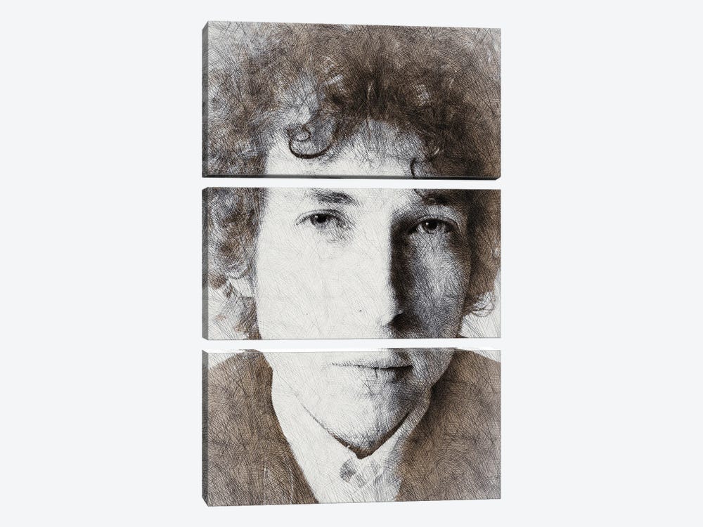 Bob Dylan II by Paul Rommer 3-piece Canvas Art Print