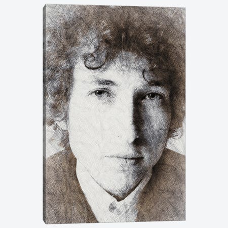 Bob Dylan II Canvas Print #PUR5886} by Paul Rommer Canvas Wall Art