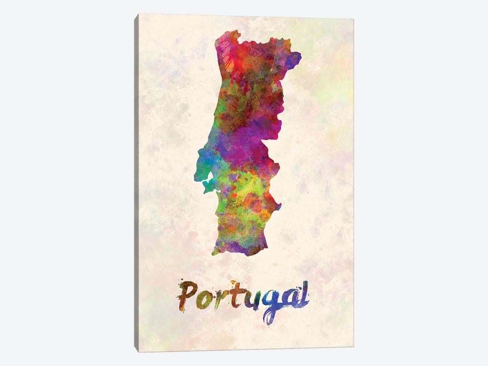 Portugal In Watercolor by Paul Rommer 1-piece Canvas Art Print