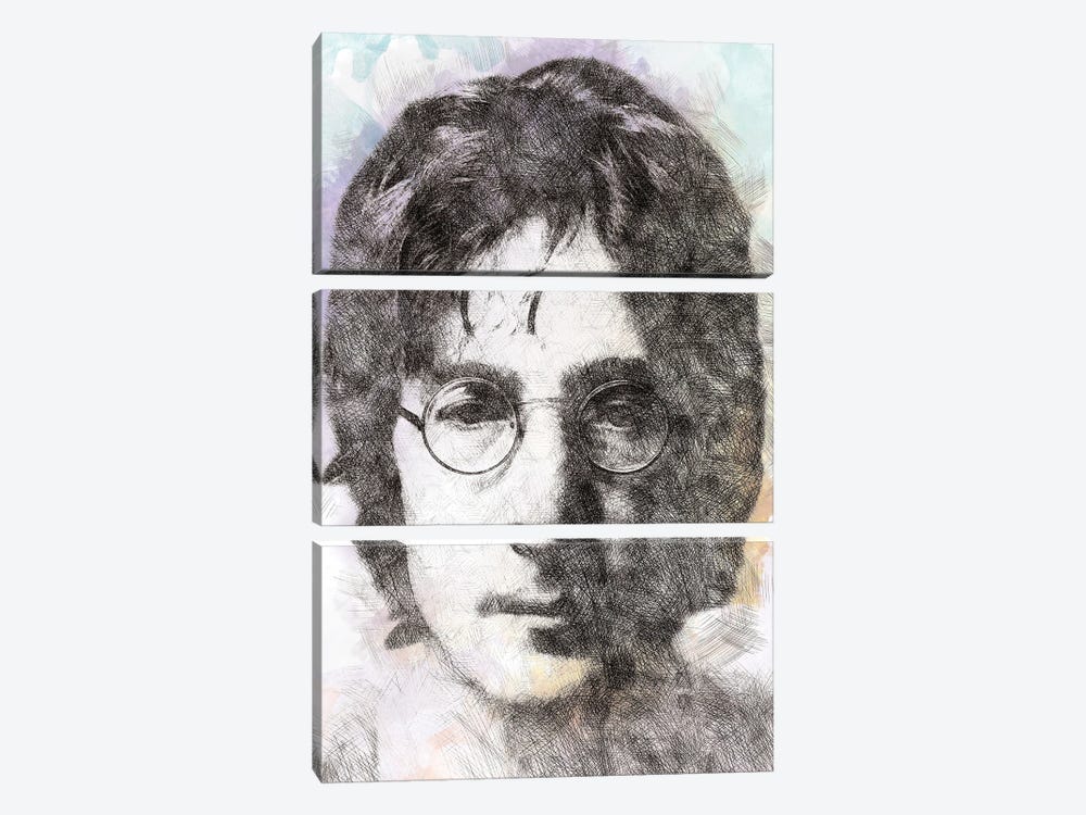 John Lennon II by Paul Rommer 3-piece Canvas Art