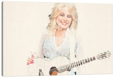 Dolly Parton II Canvas Art Print - Paul Rommer