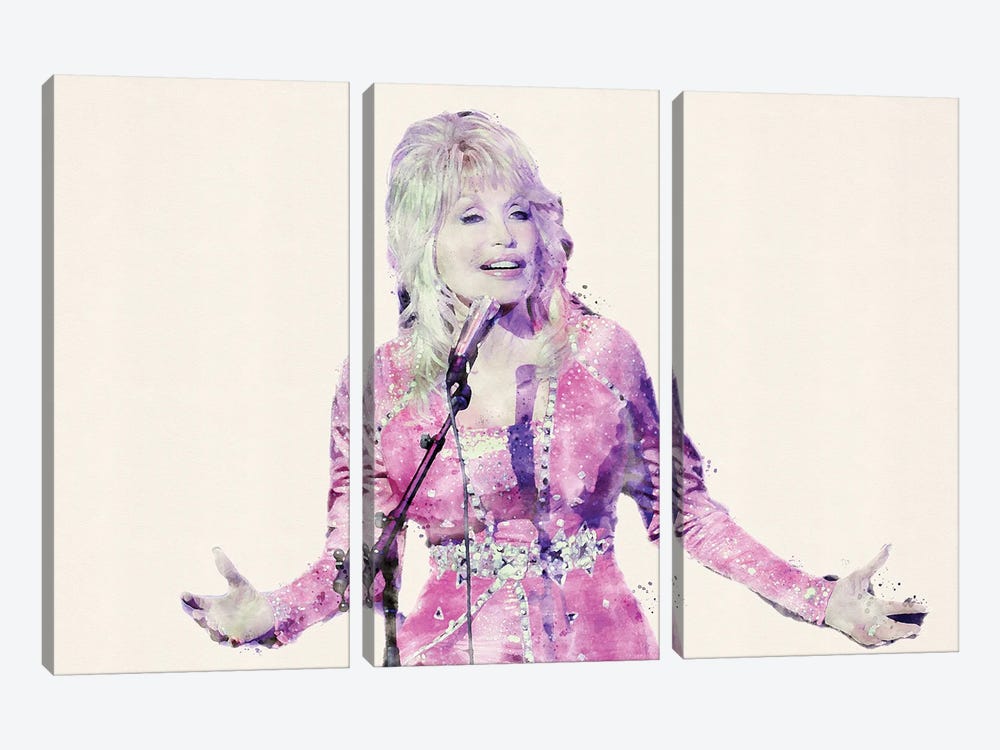 Dolly Parton III by Paul Rommer 3-piece Canvas Art Print