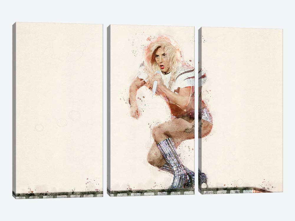 Lady Gaga by Paul Rommer 3-piece Canvas Art