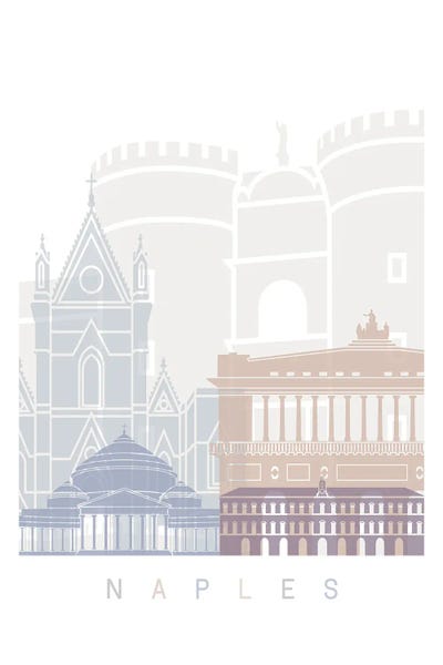 Paul Rommer: Naples Skyline Poster Pastel by Paul Rommer