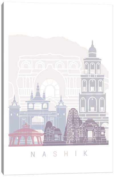 Nashik Skyline Poster Pastel Canvas Art Print - India Art