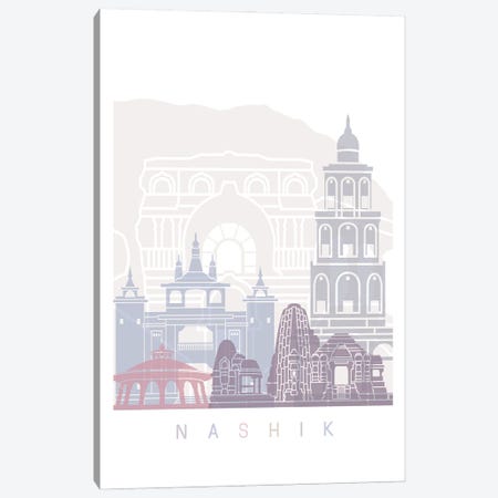 Nashik Skyline Poster Pastel Canvas Print #PUR5910} by Paul Rommer Canvas Art Print