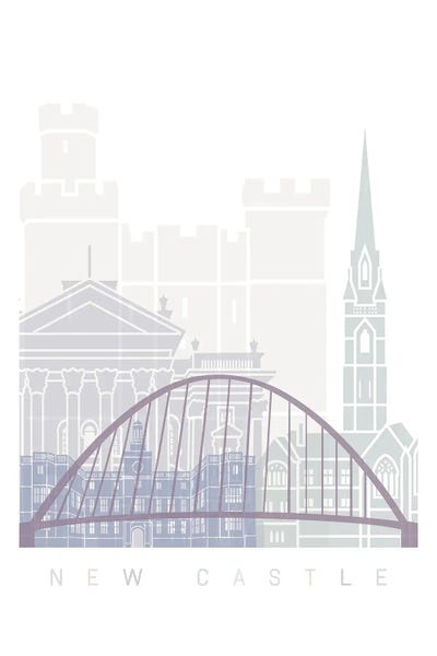 New Castle Skyline Poster Pastel