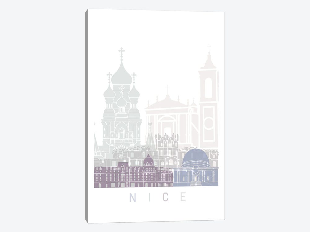 Nice Skyline Poster Pastel by Paul Rommer 1-piece Canvas Art Print