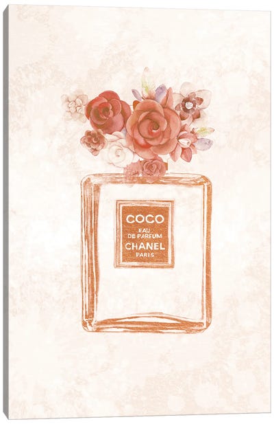 Framed Canvas Art (Champagne) - Coco Chanel Parfum by Daniela Pavlíková ( Fashion > Hair & Beauty > Perfume Bottles art) - 26x18 in