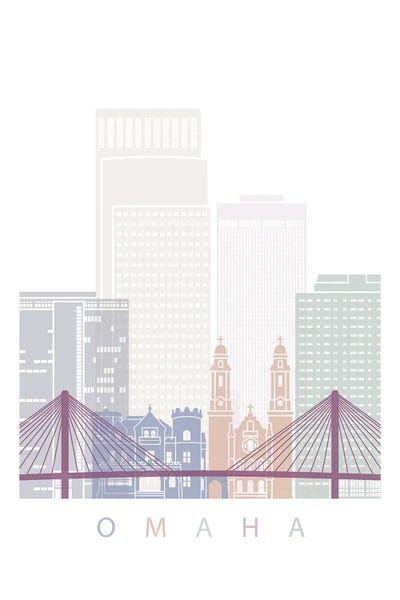 Omaha: Omaha Skyline Poster Pastel II by Paul Rommer