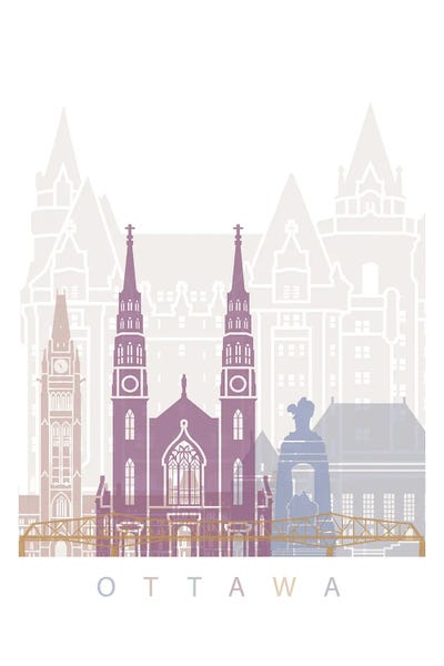 Ontario: Ottawa Skyline Poster Pastel by Paul Rommer