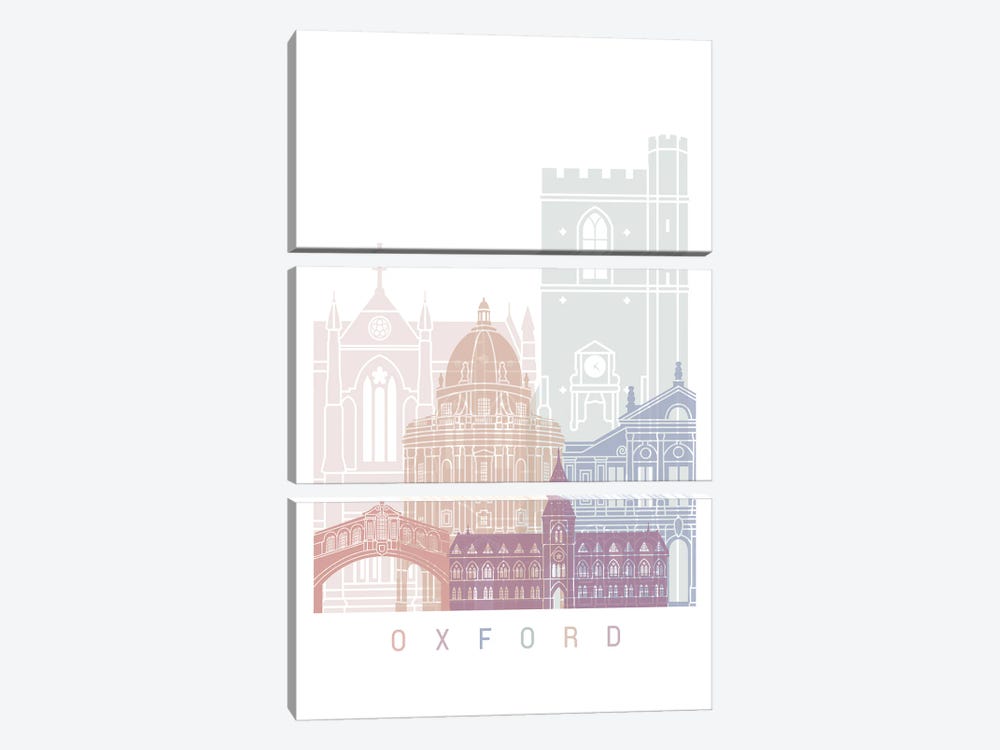 Oxford Skyline Poster Pastel by Paul Rommer 3-piece Art Print