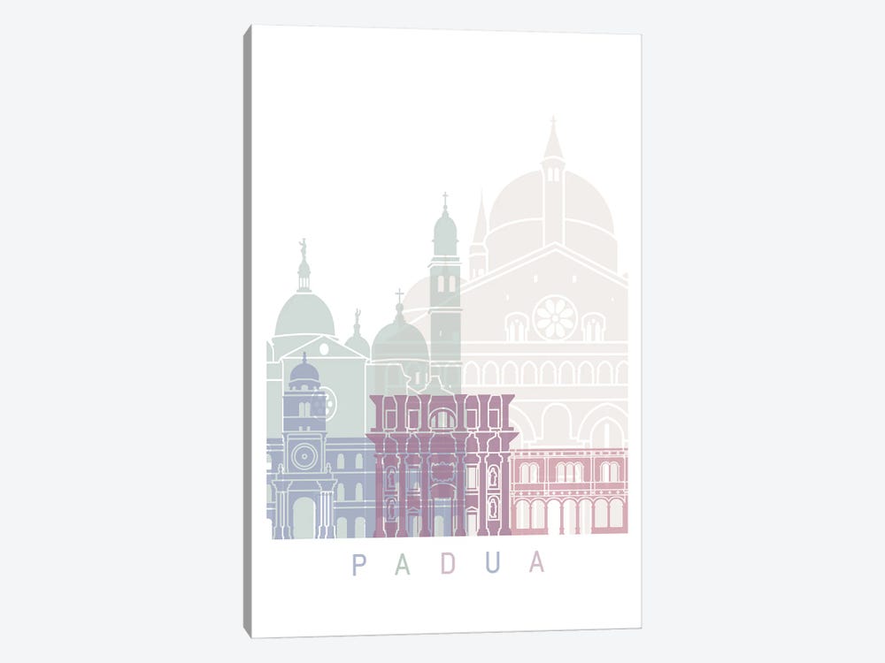 Padua Skyline Poster Pastel by Paul Rommer 1-piece Canvas Art