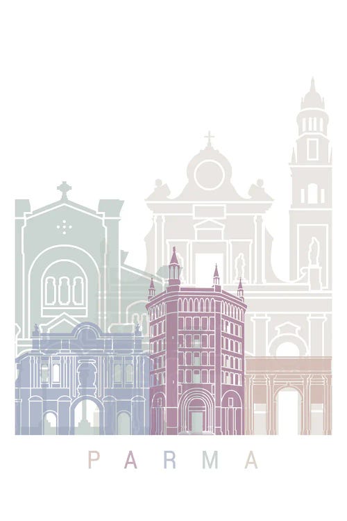 Parma Skyline Poster Pastel
