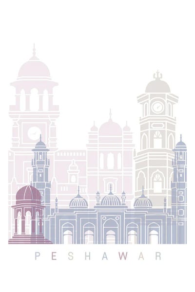 Peshawar Skyline Poster Pastel