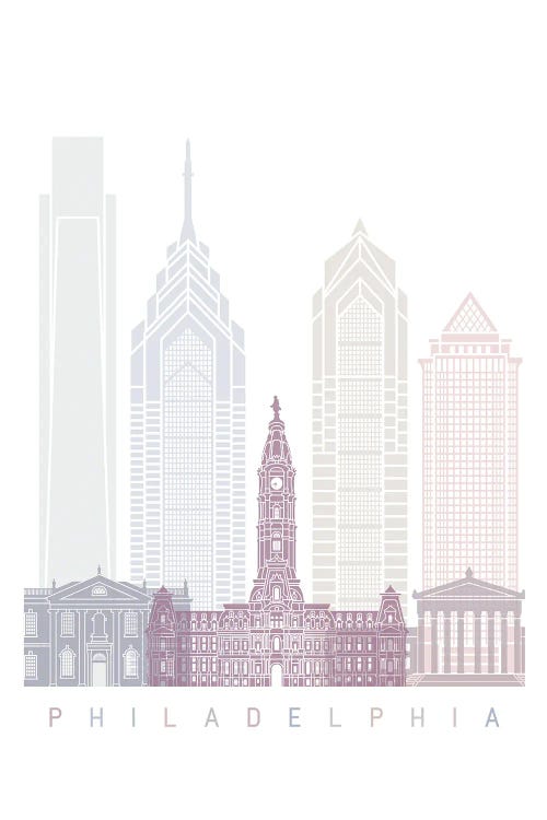 Philadelphia Skyline Poster Pastel