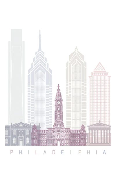 Philadelphia Skyline Poster Pastel