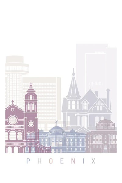 Phoenix: Phoenix Skyline Poster Pastel by Paul Rommer