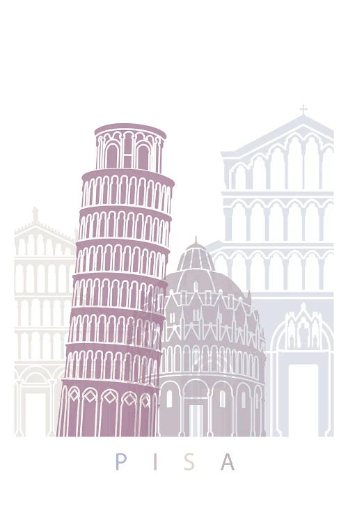 Pisa Skyline Poster Pastel by Paul Rommer wall art