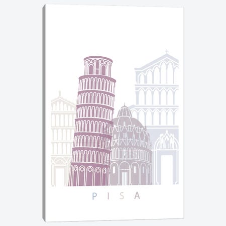 Pisa Skyline Poster Pastel Canvas Print #PUR5958} by Paul Rommer Canvas Art Print